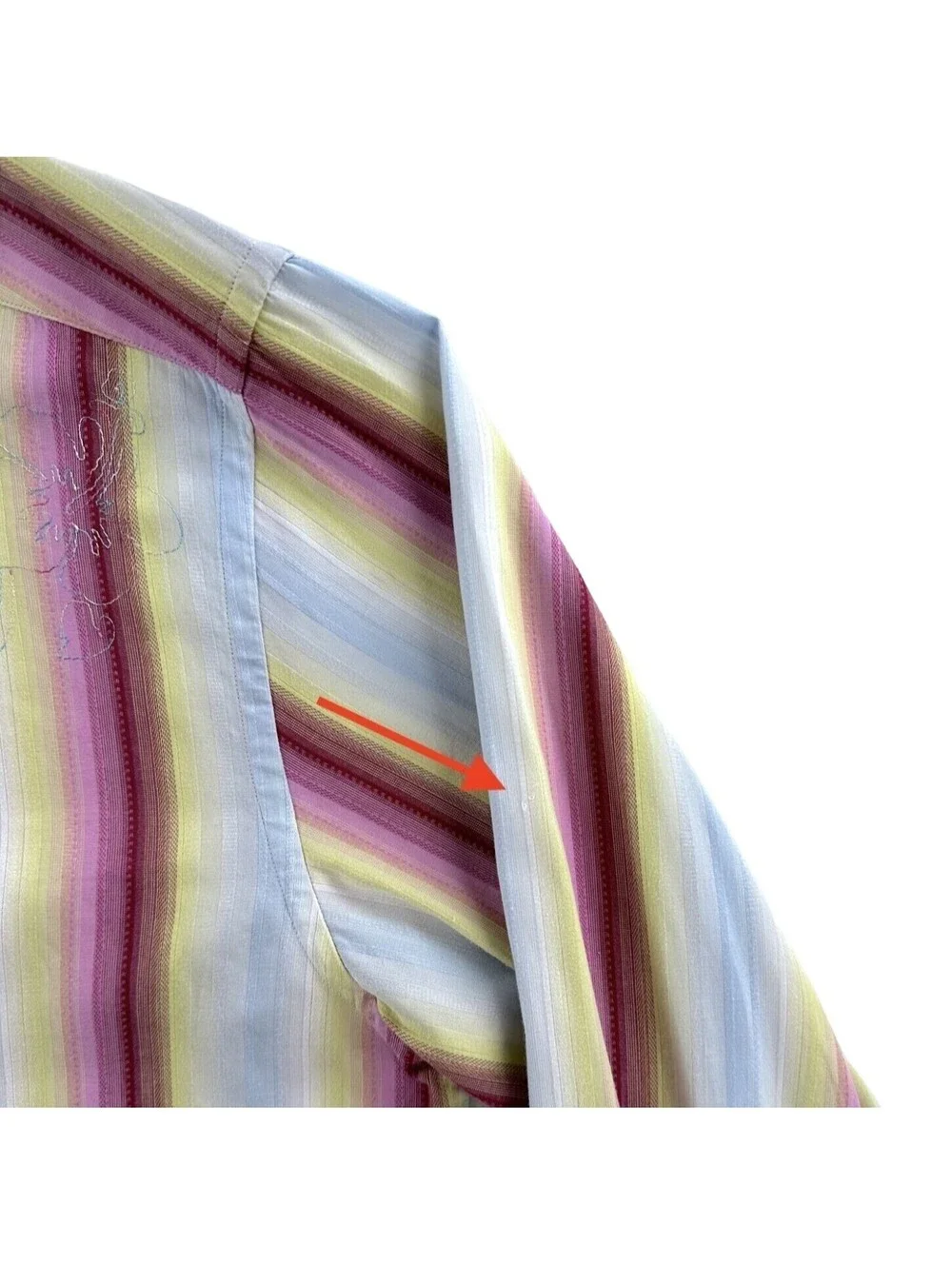 Robert Graham Multi-Color Stripe Embroidered Button Front Shirt 2XL